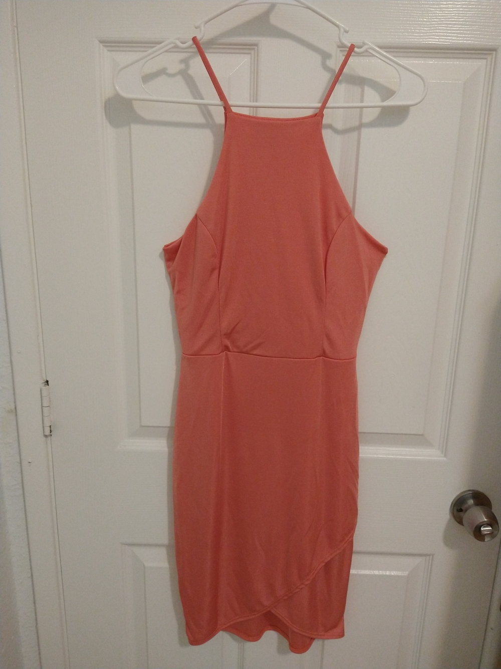 Charlotte Russe Coral Halter Midi Dress